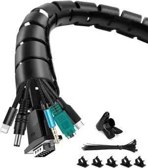 2 x 1.5m Kabelschlauch Selbstschließend Schwarz, Durchmesser 16mm+22mm Flexibel 