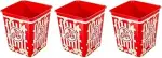 Kigima Popcorn Becher 3 Liter wiederwendbar 3er Set rot