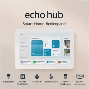 Echo Hub (Neueste Generation) | Smart-Home-Bedienpanel (8 Zoll) mit Alexa | Komp