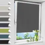 Allesin Verdunklungsrollo ohne Bohren, Dunkelgrau B45 x H170 cm (Stoffbreite 45cm) Thermorollo Klemmfix, Fensterrollo Klemmrollo easyfix Sichtschutz und Sonnenchutz, Seitenzugrollo für Fenster & Tür