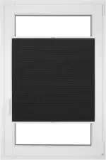 RENA Wabenplissee Thermo Plissee ohne Bohren Verdunklungsplissee Blickdicht Fenster Balkonfenster Balkontür Verdunkelung Sonnenschutz Innen Sichtschutz Hitzeschutz Schwarz 35x120 cm