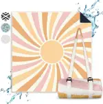 Picknickdecken (Sonne) - extra große Picknickdecke 200x200 cm - waschbare Campingdecke - Stranddecke XXL - Picknickdecke wasserabweisend - Decke Outdoor - Strandmatte gepolstert