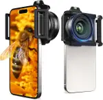 APEXEL ZM100 Handy Makroobjektiv F1.05 mit Handyclip, Maximale Vergrößerung 20X, Smartphone Kamera Makroobjektiv passend für iPhone17/16/15, Samsung, Google Pixel und weitere Smartphones