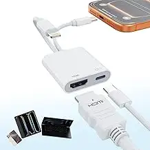 [MFi-Zertifiziert] USB-C- und Lightning-zu-HDMI-Adapter für iPhone 17/16/15 für Fernseher/Projektor,