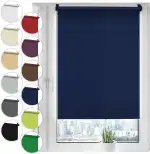 Verdunkelungsrollo Klemmfix ohne Bohren 30cm x 130cm Dunkelblau Verdunklungsrollo Fensterrollo Ro...