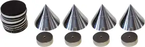 dynavox 204605 4x Boxenspikes Noisekiller Lautsprecher Absorber Spikes chrome