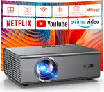 4K Smart Beamer kompatibel mit Netflix-App, Kinoähnlichem Sound & HDR | KOGATA Auto-Fokus, 6D Keystone, WiFi 6 & Bluetooth | Heimkino Projektor für Garten & Streaming ohne TV-Stick