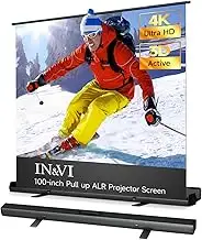 IN&VI Tragbare Leinwand Beamer 100 Zoll Format 16:9,Hochziehbare Pull-Up Beamer 