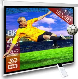 Motorleinwand SlenderLine 180 x 180cm (BxH) - 1:1 Format - 2D/3D - Full-HD - 4K 