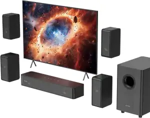 5.1.2CH Surround Sound System für kleine Räume, Clear Voice, 4 kabelgebundene La