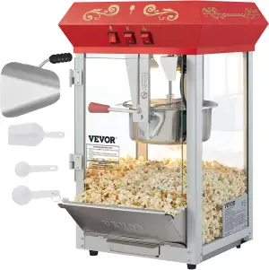 VEVOR Popcornmaschine Popcornautomat Popcorngerät 850 W, 8 oz Kessel für 48 Tass