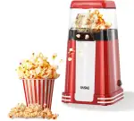 YASHE Popcornmaschine Retro, 1200 W Heißluft-Popcornmaschine mit Messbecher, One-Touch, Ölfrei, Perfekt für Heimkino, Filmabende, Partys
