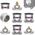 Tertullus 4 Stück Höhenverstellbar Subwoofer Spikes Lautsprecher Spikes Absorbs Sets Mit Untersetzer standfuß Boxen Spikes HiFi Füße Für Lautsprecher,Subwoofer Tragfähigkeit 50KG