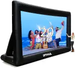 Aufblasbare Beamer Leinwand Mega Projektion Leinwand mit Stand und Gebläse, Vorder-und Rückprojektion Indoor Outdoor Projector Screen Tragbare Blow Up Filmleinwand 16: 9 für Heimkino (20FT)