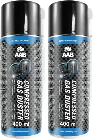 AAB Druckluft-Reiniger 2 x 400ml, Reinigungspray, Druckluft aus der Dose, Reinig