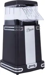 Gadgy Popcornmaschine Heissluft - Retro Popcorn Maker - Popcorn Maschine für Fettfreies Ölfreies Popcorn - Gesunder Snack ohne oder mit Zucker und Öl - Popkorn Maschine schwarz für Zuhause