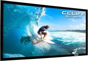 CCLIFE Rahmenleinwand Beamer Leinwand 16:9 100/120/150 Zoll Heimkino Beamerleinwand mit Rahmen Hochkontrast Leinwand