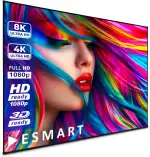 ESMART Expert UKD Rahmen-Leinwand [Größenauswahl] 295 x 165 cm (133") 16:9 | Heimkino Beamer Projektionsleinwand Rahmen Leinwand LCD LED