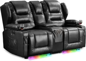 Elektrisch Verstellbar Kinosessel 2 Sitzer mit Liegefunktion, Zweisitzer Relaxse