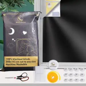 Fenster Verdunkelung 300 * 145 cm mit 12 Saugnäpfen und 20 Klettverschluss für S