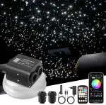20W Twinkle Sternenhimmel Auto, 400pcs of (0.75+1.0+1.5mm)*3m Sternenhimmel Glasfaser RGBW Bluetooth-APP/Fernbedienung Led Glasfaser Licht für Auto/Decke/Theater