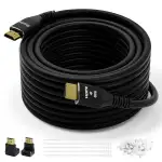 4K Ultra HD HDMI 2.0 Kabel 10m,vergoldete Anschlüsse,4K@60 Hz,HDCP 2.2,ARC,für Laptop, Monitore,HDTV,PS5,Xbox One und mehr,mit 2 extra rechtwinklige HDMI Adapter+25 Kabelbinder+25 Clips