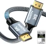 8K HDMI 2.1 Kabel 0,5m, HDMI Kabel Hoch Geschwindig 48Gbps 8K@60Hz 4K@120Hz 2.2/2.3 für Dolby eARC HDCP HDR, Kompatibel mit HDTV, Laptop etc