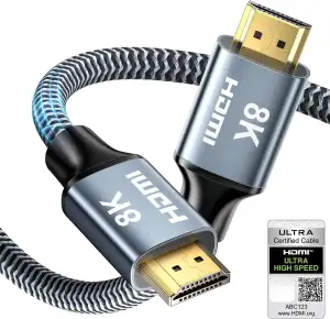 8K HDMI 2.1 Kabel 0,5m, HDMI Kabel Hoch Geschwindig 48Gbps 8K@60Hz 4K@120Hz 2.2/