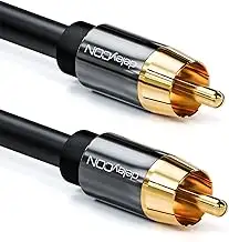 deleyCON 2m Subwoofer Kabel - Cinch RCA Digitales Koaxialkabel - Vergoldete Stec