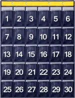 Aufbewahrungstasche, 30 Taschen Wandaufhängung Aufbewahrungstasche Platzsparend Handyhalter Hängender Organizer mit Zahlen Marineblau (79 x 60 cm)