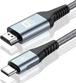 sweguard USB C auf HDMI Kabel 4K 2M,USB Typ C zu HDMI UHD Kabel Geflochten Thunderbolt 5/4 Adapter K