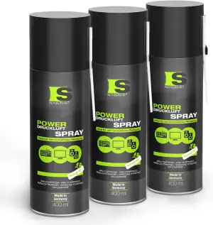 3 x 400 ml Spraytive Power Druckluftspray/Druckluftreiniger: Mit 10cm Sprühverlä