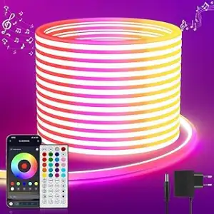 Neon Led Strip 5M RGB, LED Streifen mit APP Steuerung Fernbedienung, IP65 Outdoor Wasserdichte Fl...