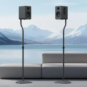 Universal-Lautsprecherständer, 2 Stück, Satelliten- und Bücherregal-Lautsprecherständer, 71,1–96,5 cm, verstellbar, Surround-Sound-Lautsprecherständer für Heimkino, kompatibel mit Sony/Bose