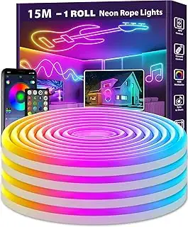 AILBTON 15m Neon Led Strip,Flexible LED Streifen,Control with App/Remote,Multiple Modes,Music Syn...