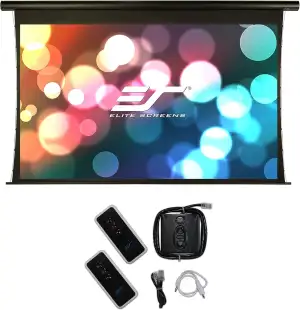 Elite Screens SKT120UHW-E10 Saker Tab Tension Beamer Heimkino Leinwand mit Motor