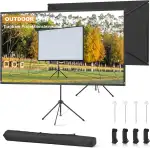 Beamer Leinwand Outdoor mit Stativ, 100 Zoll (16:9), Tragbare Beamer Leinwand, Windresistentes Design für Projektionsleinwand, inkl. Heringen & Seilen, Hohe Gainzahl, 4K Bild für Heimkino und Camping.