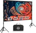 Beamer Leinwand mit Stativ 120 Zoll Outdoor – LEORFI Tragbare Projektorleinwand mit Tragetasche, ...