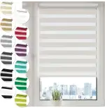 Doppelrollo Klemmfix ohne Bohren 70cm x 150cm Weiß Duo Rollo Klemmrollo Sonnenschutzrollo Fenster...