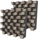2er-Pack – Akustikdiffusor | 2D-Diffusor | Größe: 50 x 50 cm | Reflexion – Diffusion – Absorption – Schalldämmung | Wandkunstpaneel | Farbe: [SIRIUS (150mm) | Sonoma]