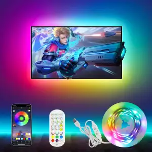 LED TV Hintergrundbeleuchtung RGBIC Led Strip 4M für 40-75 Zoll TV und PC, USB-B