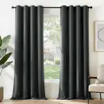 Deconovo Vorhänge Blickdicht Gardinen mit Ösen für Schlafzimmer Thermogardinen Vorhang Blackout Curtains, 245x140 cm(HöhexBreite), Dunkelgrau, 2er Set