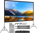 120" Leinwand Beamer mit Stand HD 4K, 16: 9, 160°Betrachtung Leinwand Beamer mit Stativ Schnelles Falten Tragbare für Heimkino, Camping und Büropräsentationen