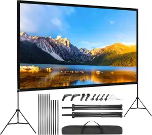 120" Leinwand Beamer mit Stand HD 4K, 16: 9, 160°Betrachtung Leinwand Beamer mit