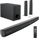 Soundbar mit Subwoofer für TV Geräte, 2-in-1 abnehmbare Sound bar, 120W, kräftiger Bass, 3 Modi, ...
