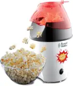 Russell Hobbs Popcornmaschine Heißluft, ohne Fett & Öl Fiesta (inkl. Mais Messlöffel, 1290W) Popcorn Maker 24630-56