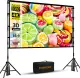 TOWOND Beamer Leinwand mit Stativ, Mobile Leinwand für Beamer 100 Zoll, Filmleinwand Indoor Proje...