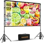 TOWOND Beamer Leinwand mit Stativ, Mobile Leinwand für Beamer 100 Zoll, Filmleinwand Indoor Projekto