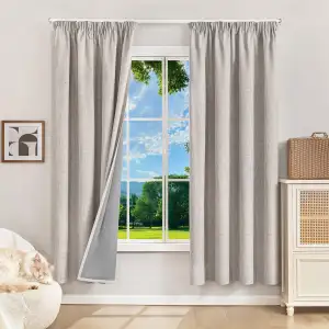 100% Verdunklungsvorhänge Thermovorhänge Kälteschutz Gardinen mit Kräuselband 175 x 140 cm (HxB) ...