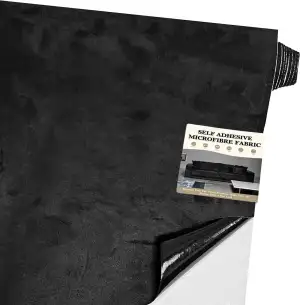 Mikrofaserstoff Selbstklebend für Cockpit,Schwarz Wildleder Optik Kunstleder,Kunstleder Wildleder Optik Stretch Dehnbar Stoff Velours (Schwarz, 300 * 100cm)
